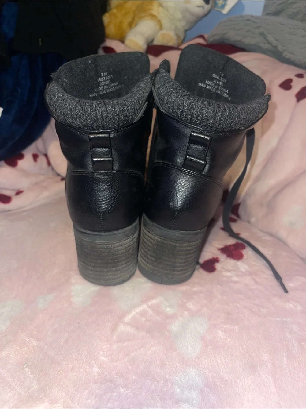 MIA Black Women's Ankle Booties Lace-Up Combat Style
